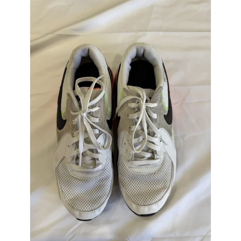 Nike Air Max Youth Size 6.5Y White Black Orange Green Running Sneakers Shoes